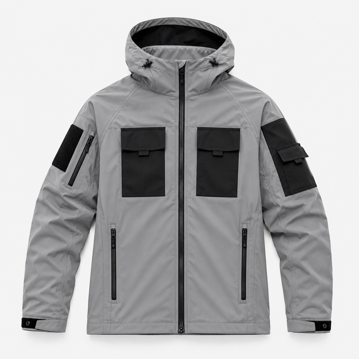 Men's Tactical Hooded Softshell Jacket – Fleece-Lined, Water-Repellent & Windproof