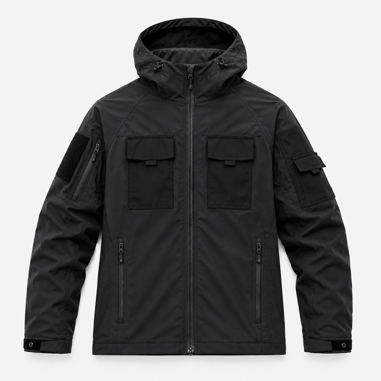 Men's Tactical Hooded Softshell Jacket – Fleece-Lined, Water-Repellent & Windproof