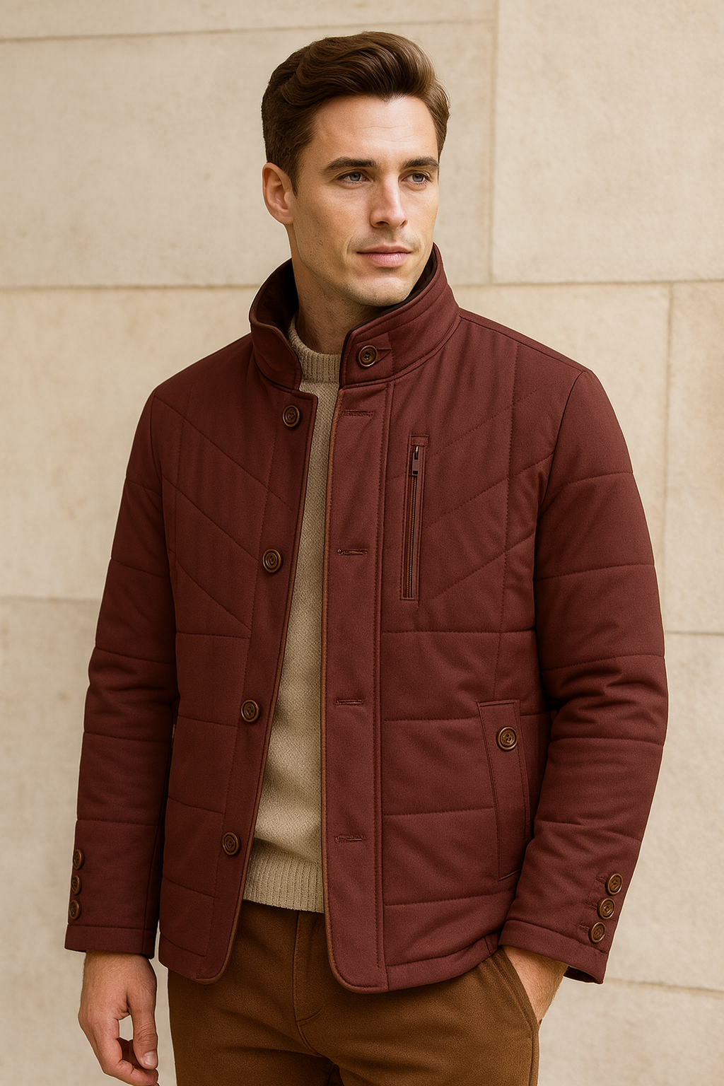 Danny | Veste à col vintage - Elégante et confortable
