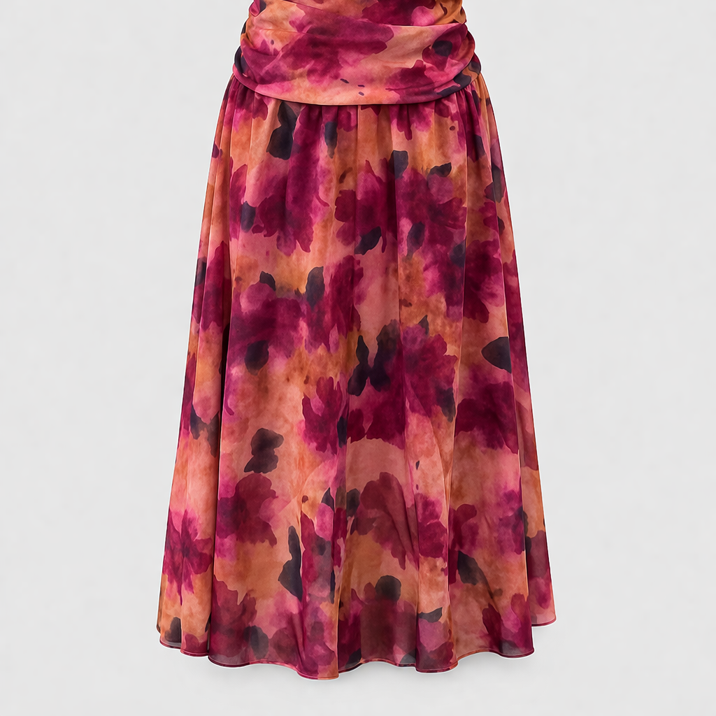 Elegant Long Dress with V-Neck