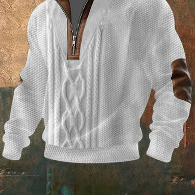 Zip-Up Sweater with Cozy Fleece-Lined High Collar