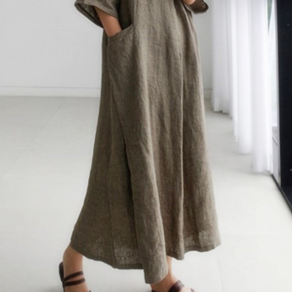 Women's Cotton and Linen Casual Dress Shirt Loose and Oversized