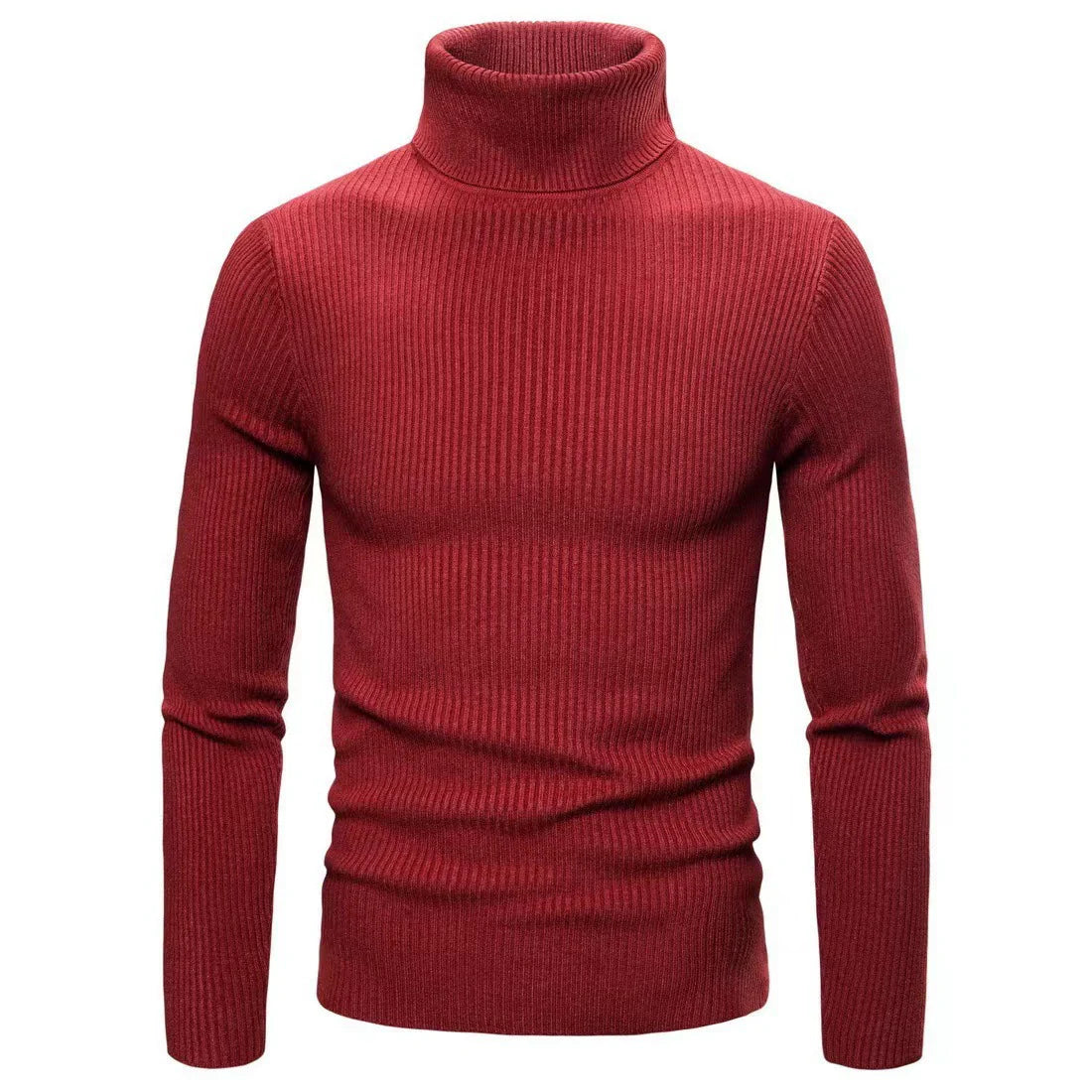 Slim-Fit Ribbed Turtleneck Sweater — Sleek, Cozy Knit