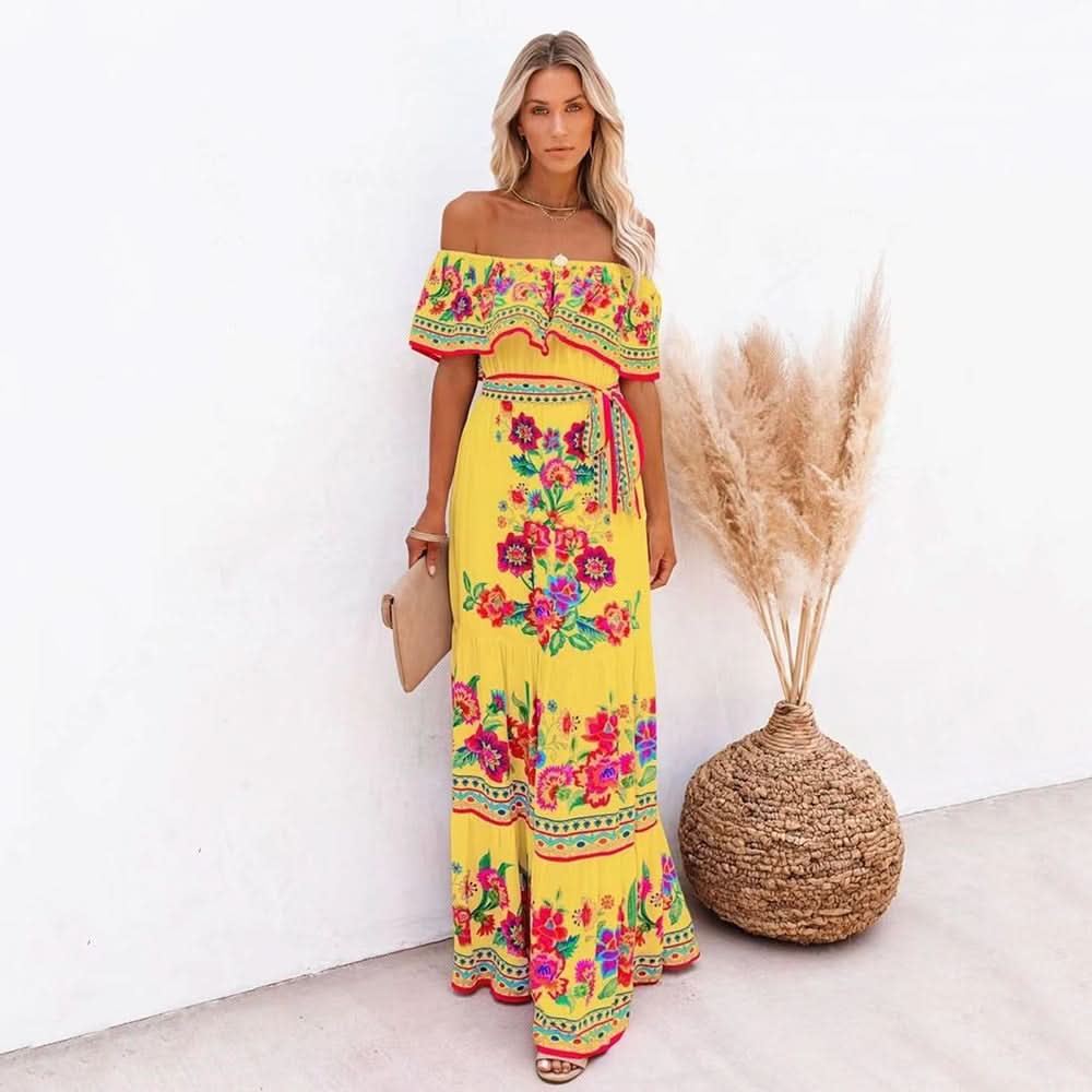 Women's Jacinta Patterned Tie-Waist Maxi Dress