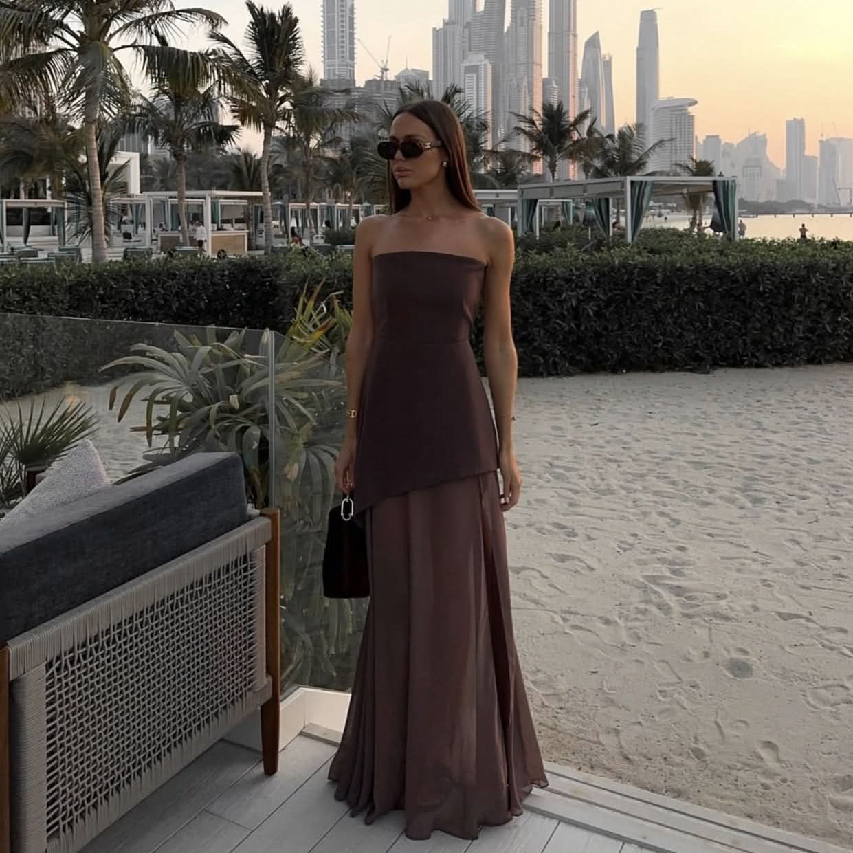 Women's Persia Edge & Flow Strapless Maxi Dress — Effortless Flow,