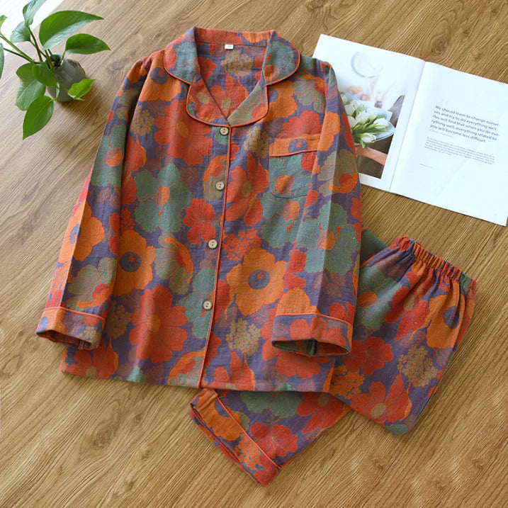 Women's Floral-Print Two-Piece Pajama Set - Modern