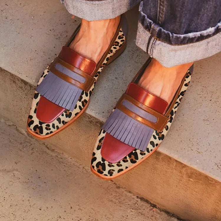 Women's Fringed Loafers with Multiple Details