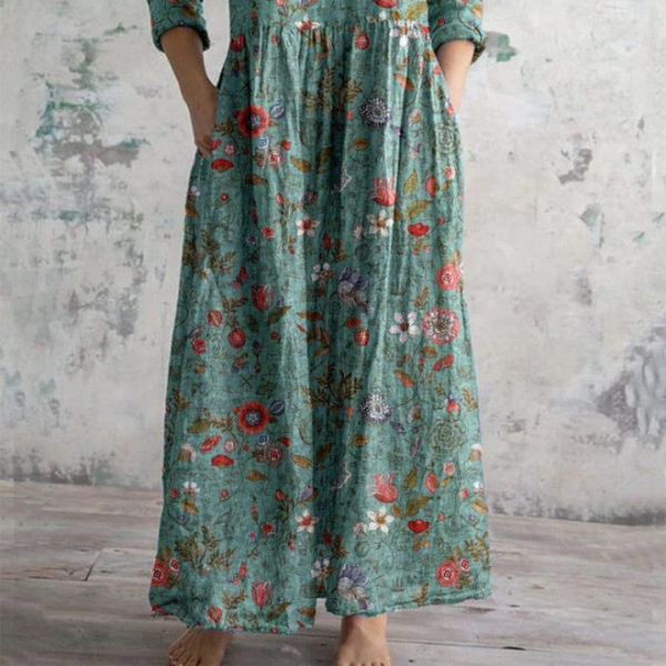 Women's Loretta Vintage Printed Dress – Timeless Retro Charm