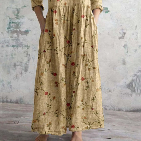 Women's Loretta Vintage Printed Dress – Timeless Retro Charm