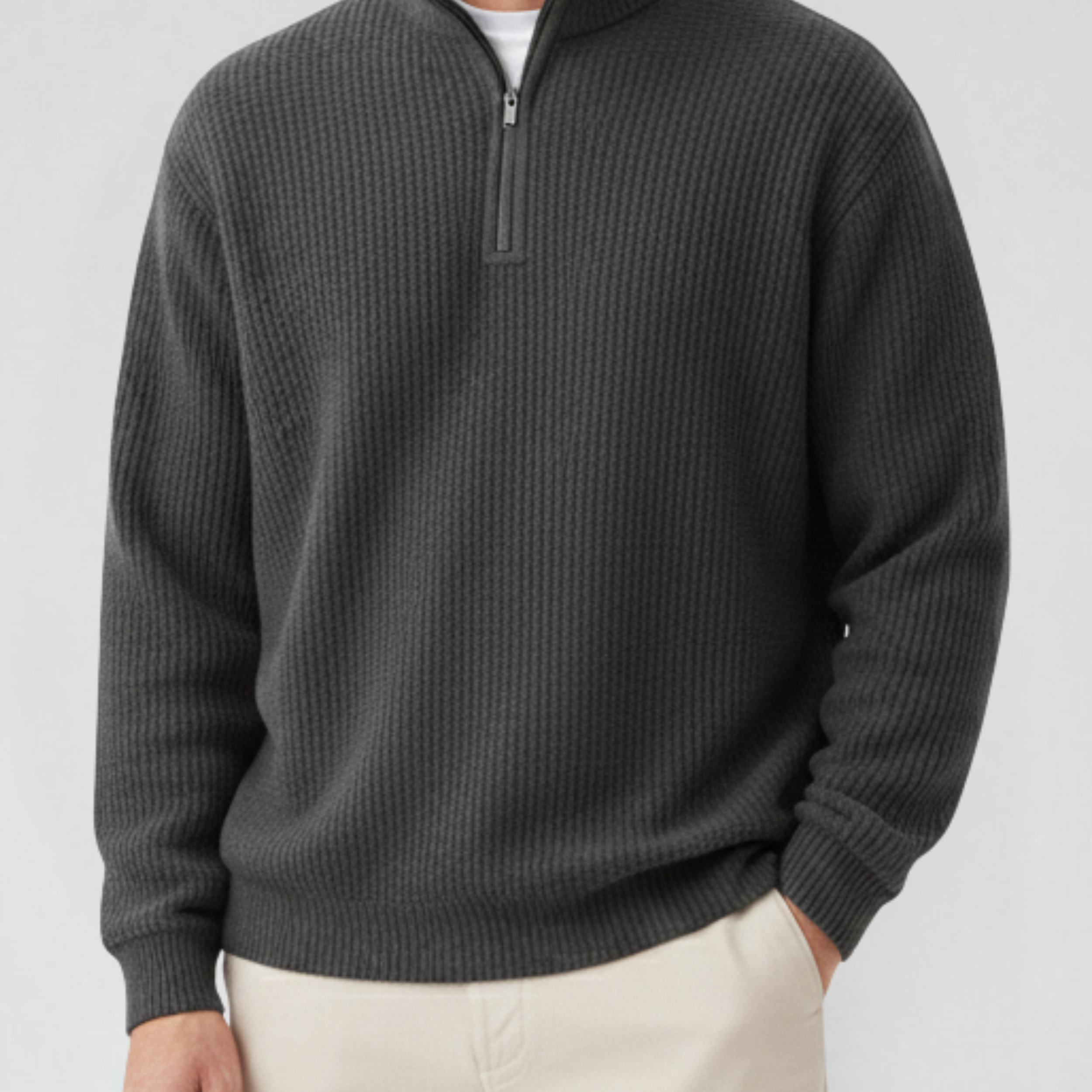 Men's Refined Half-Zip Knit Sweater
