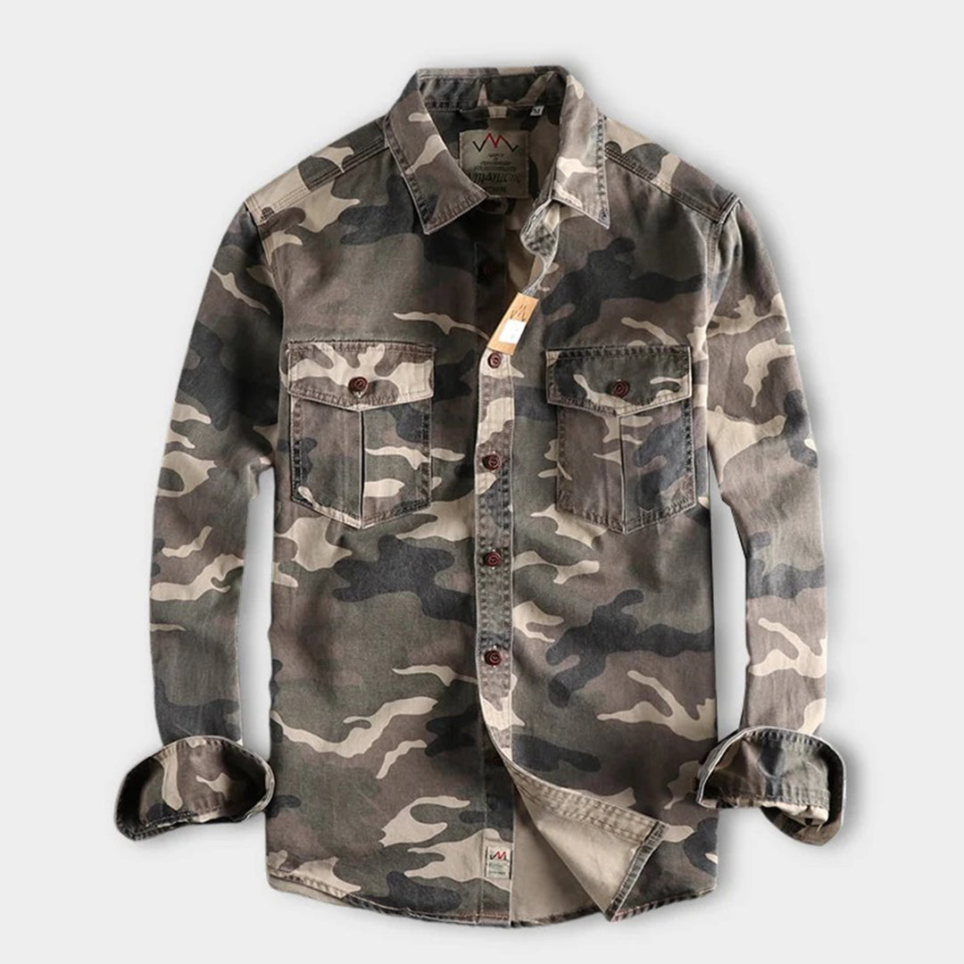 Men’s Camouflage – Long Sleeve Button-Up Casual