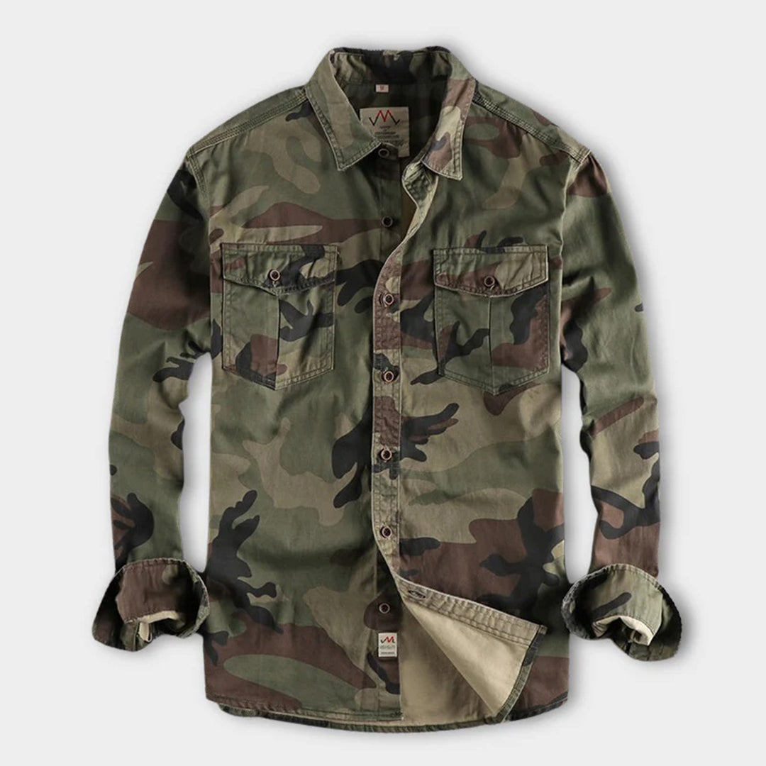 Men’s Camouflage – Long Sleeve Button-Up Casual