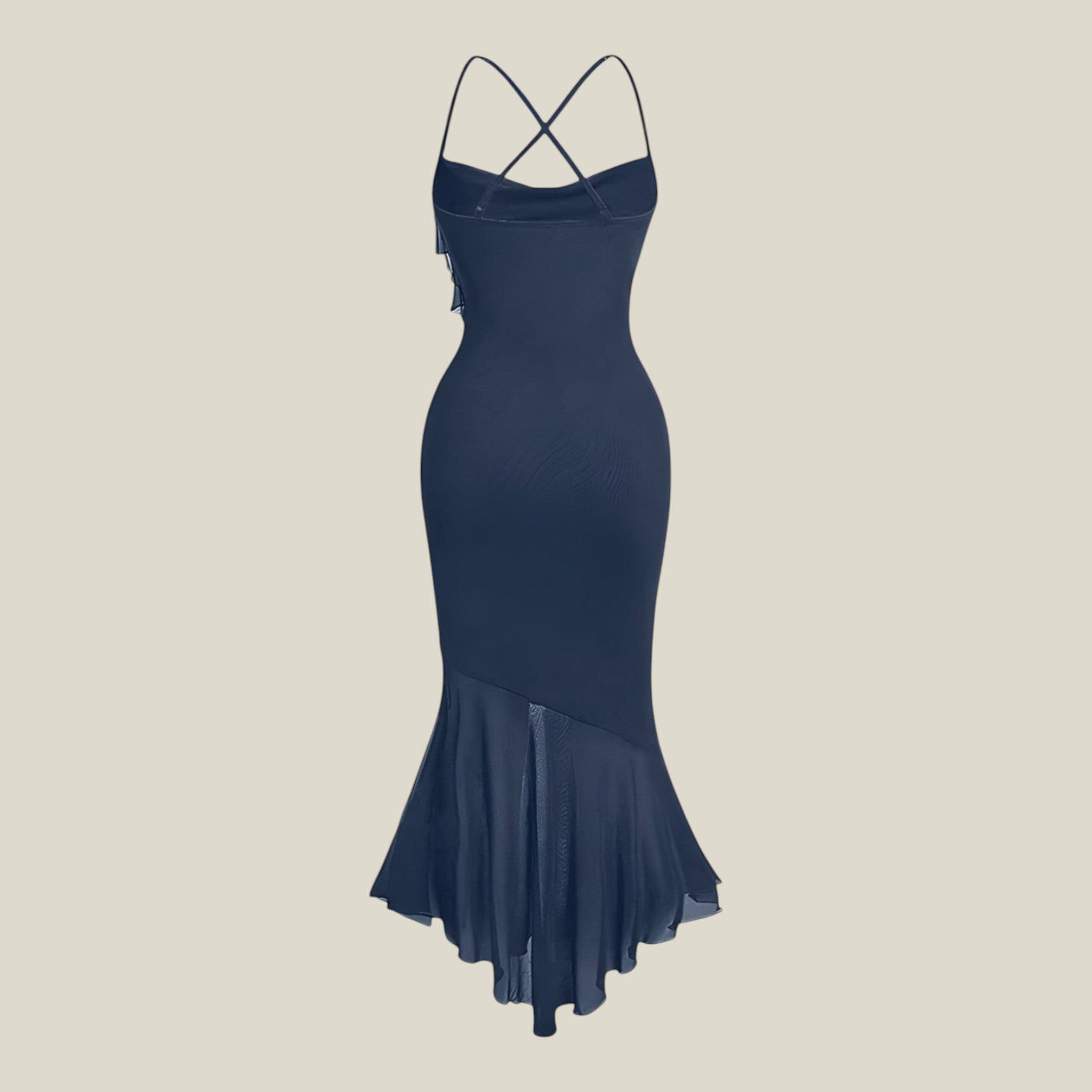 Aurélie | Robe drapée midi - Intemporelle et séduisante