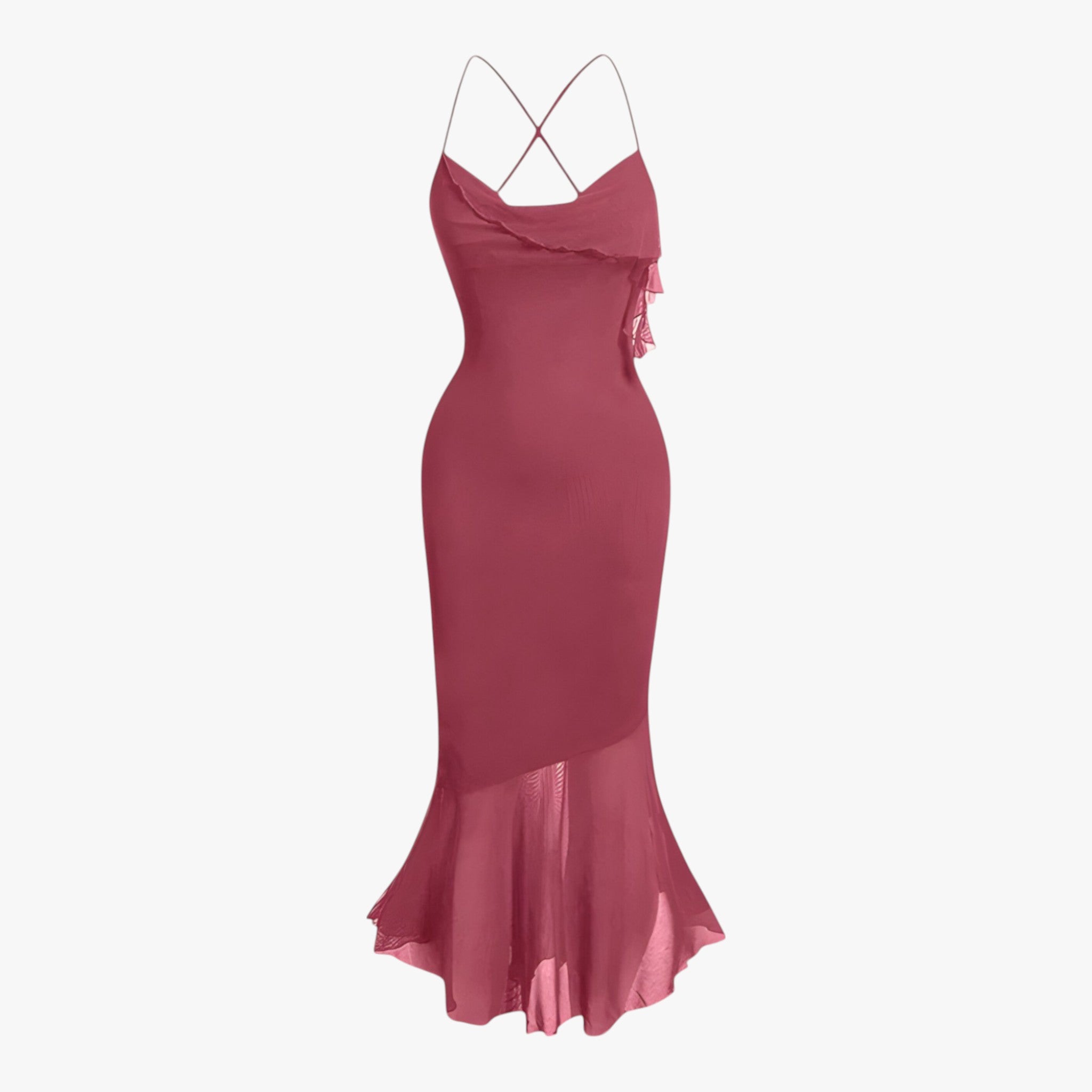 Women's Draped midi dress – Timeless elegance, alluring silhouette