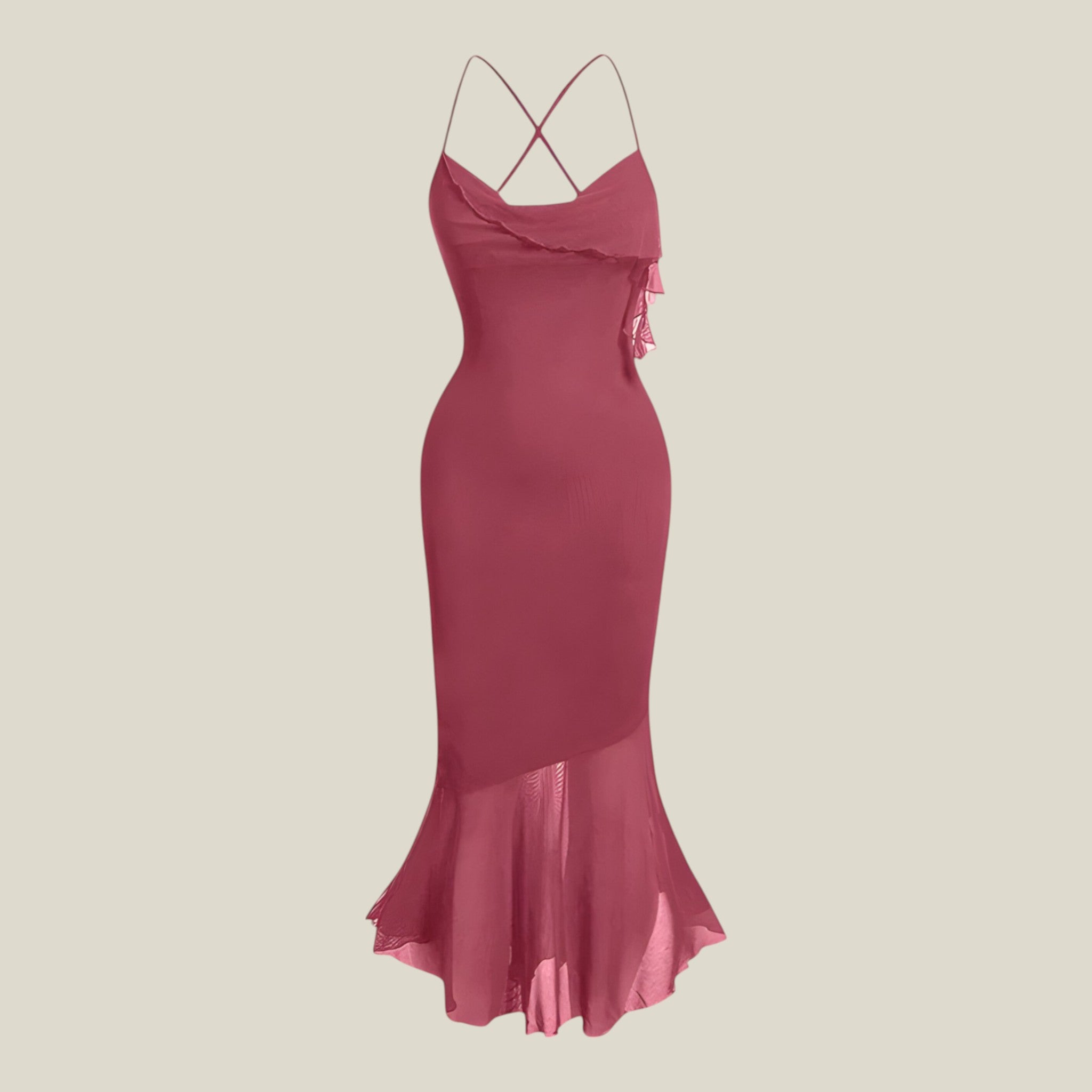 Aurélie | Robe drapée midi - Intemporelle et séduisante