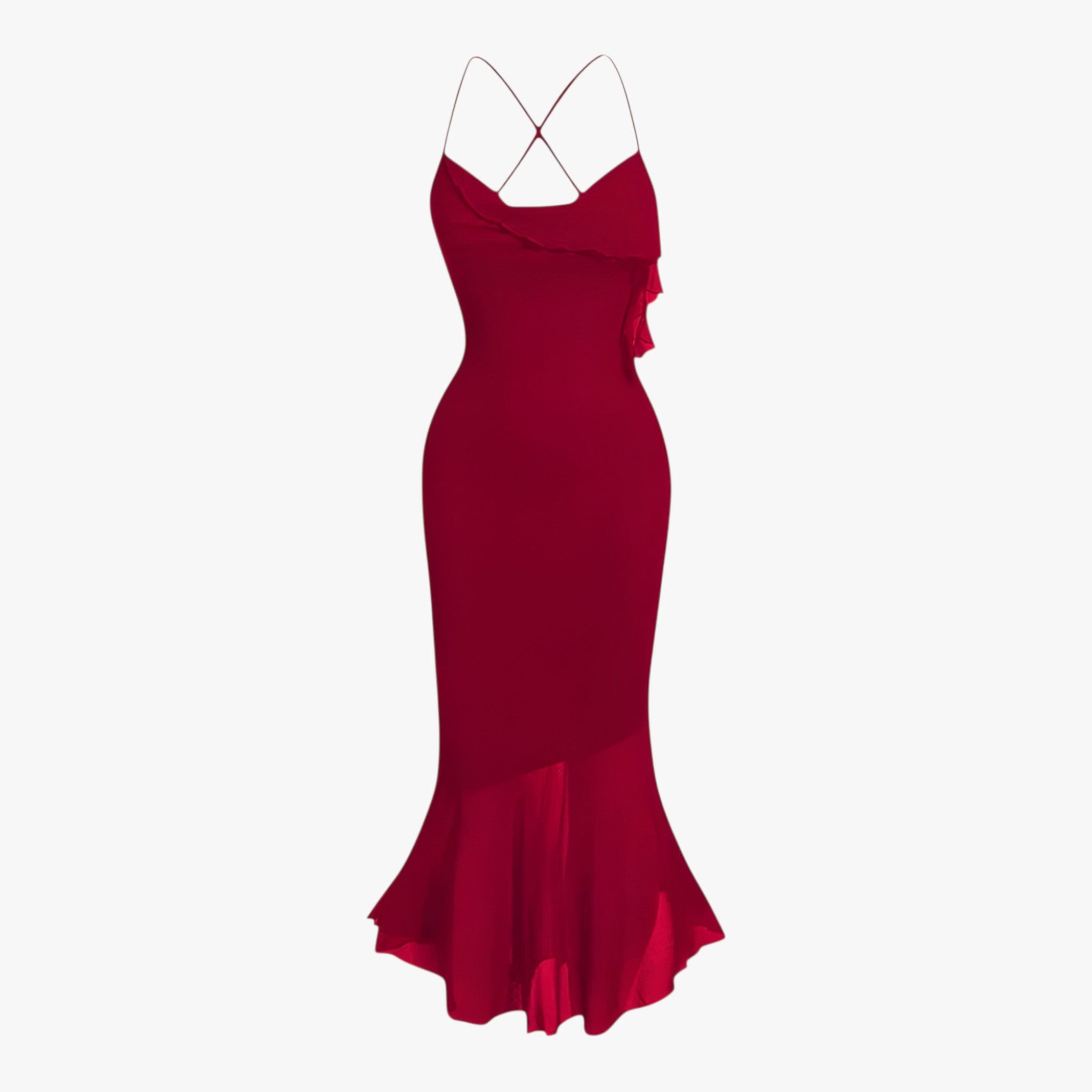 Women's Draped midi dress – Timeless elegance, alluring silhouette