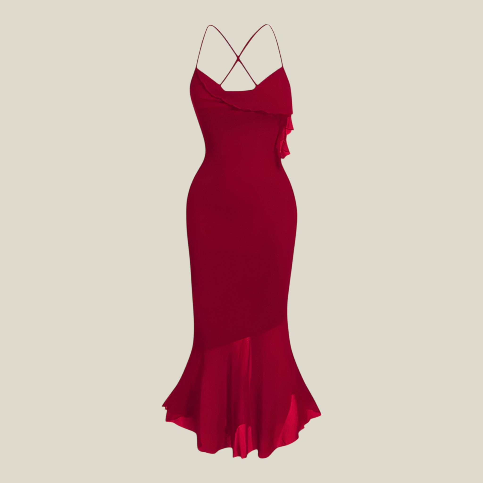 Aurélie | Robe drapée midi - Intemporelle et séduisante