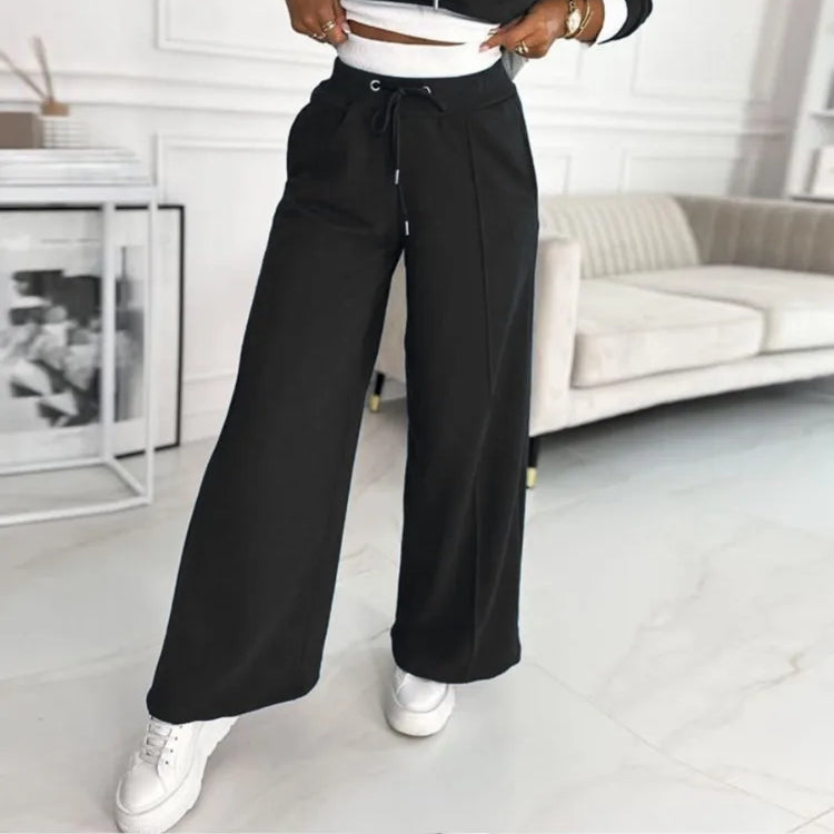 Women's Hooded Top & Wide-Leg Pants Set — Classic