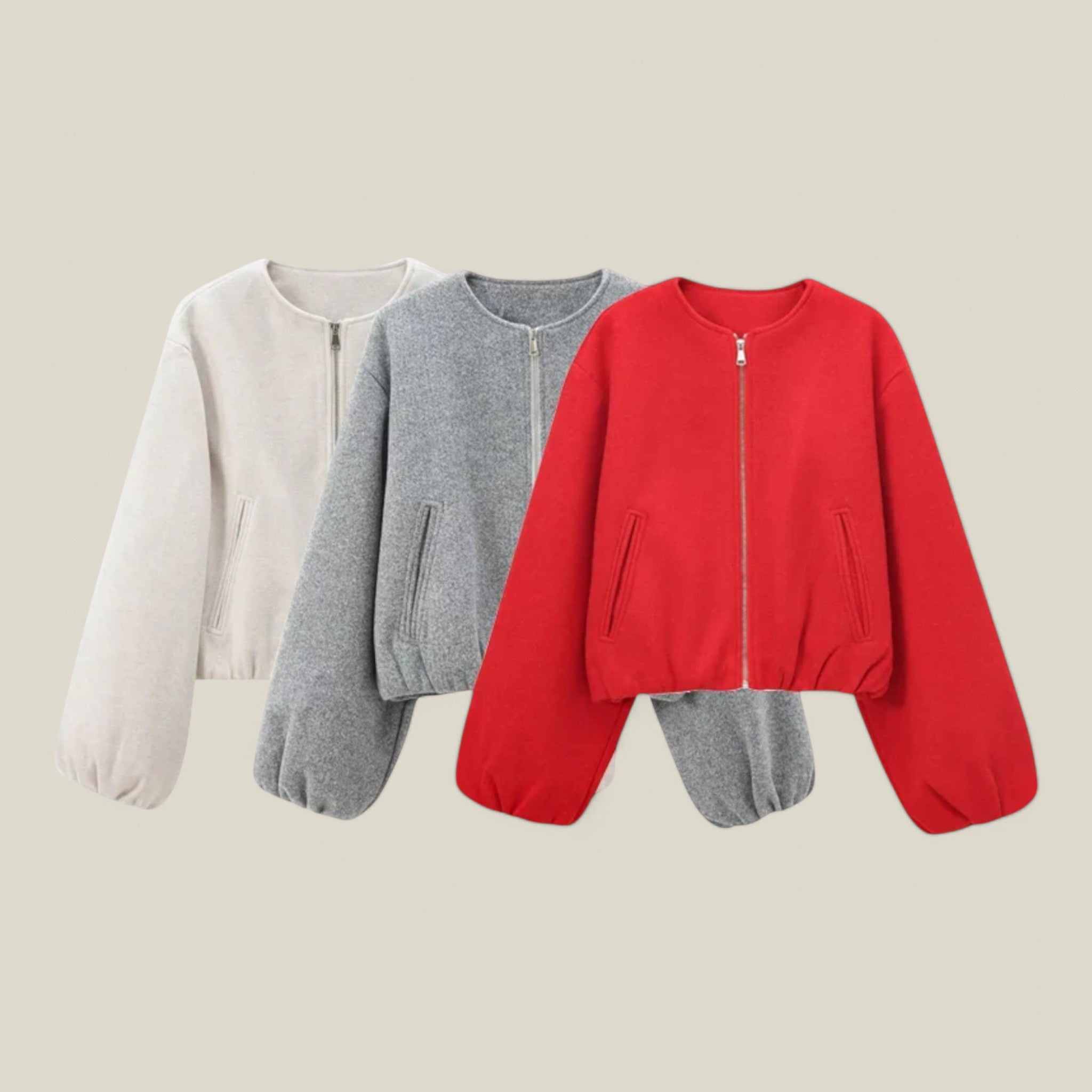 Ruby | Veste bomber rouge – Vêtement sportif élégant