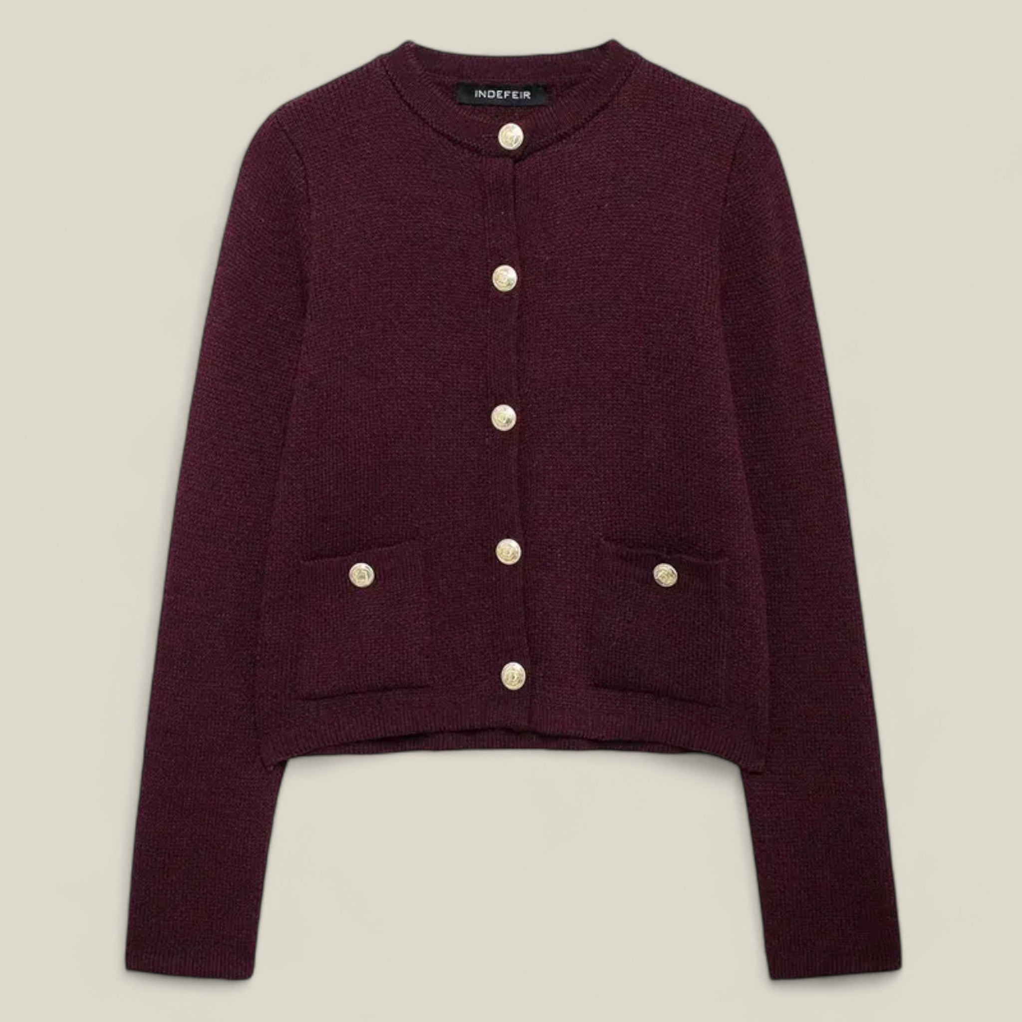 Alice | Pull en tricot bordeaux – Look vintage d'automne