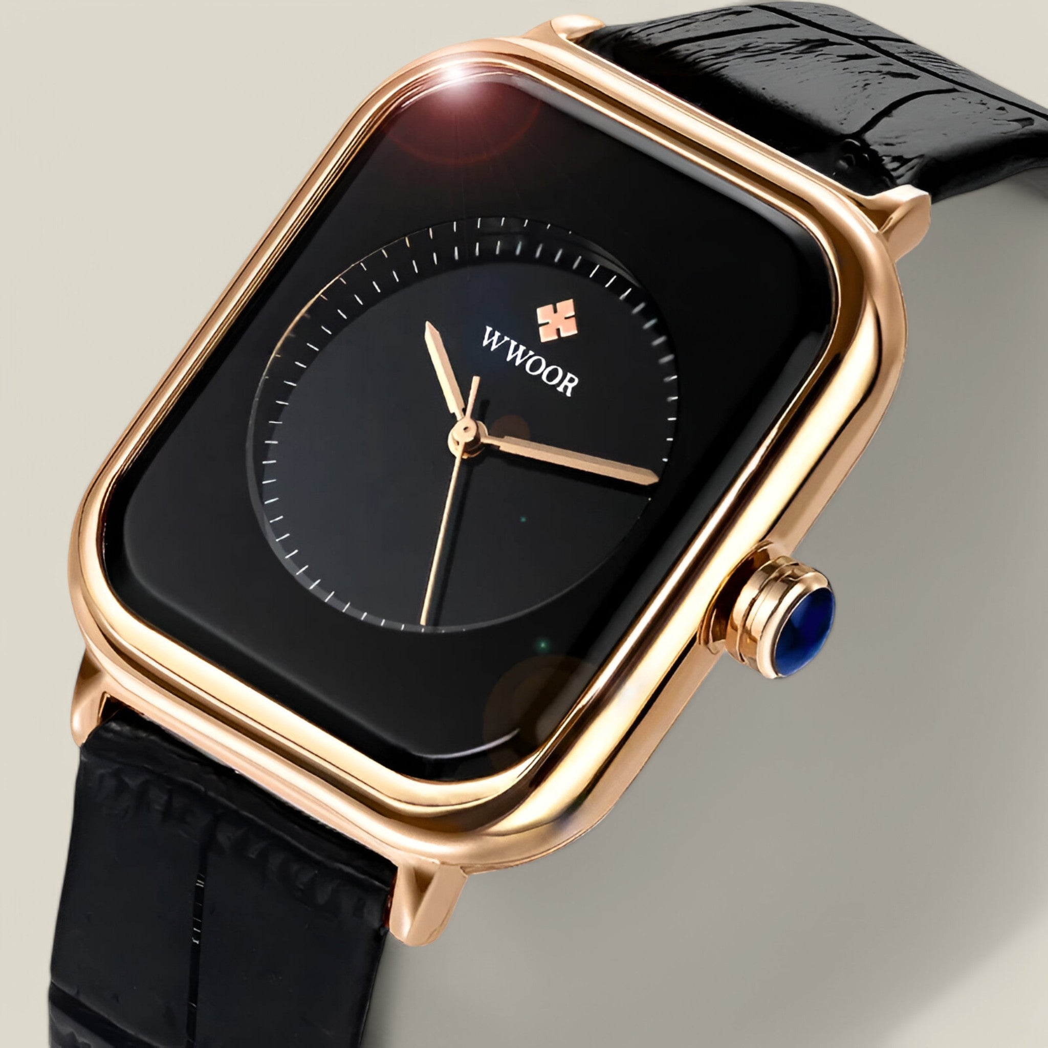 Collette | Montre carrée en cuir
