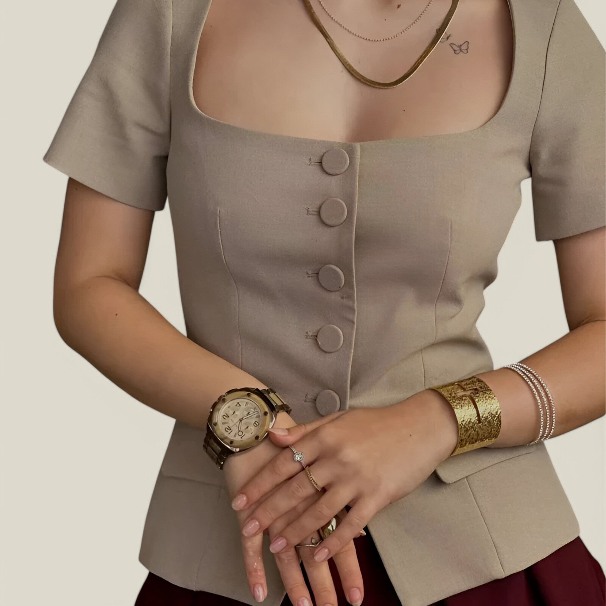 Sophia | Top à encolure carrée - Elégant et chic
