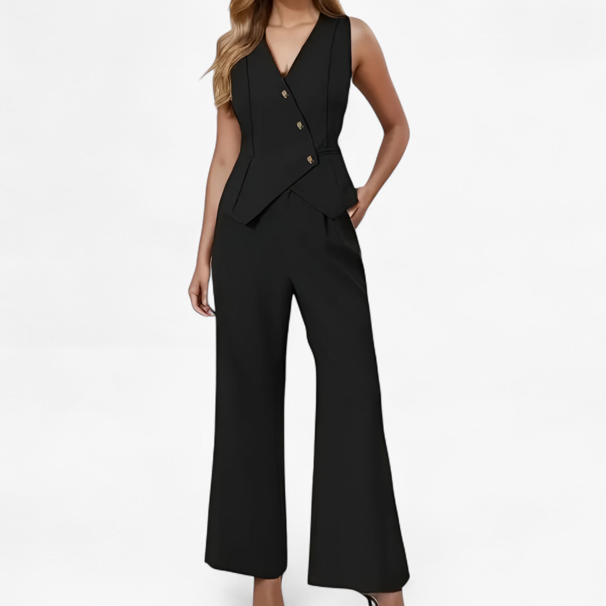Anika – Ærmeløs jakkesæt til ubesværet elegance - - women's fashion - {{ product_tags }