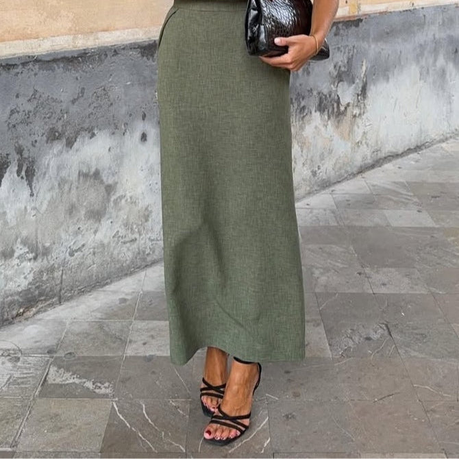 Women's Elegant one-shoulder dress with puff sleeve and refined pleats
