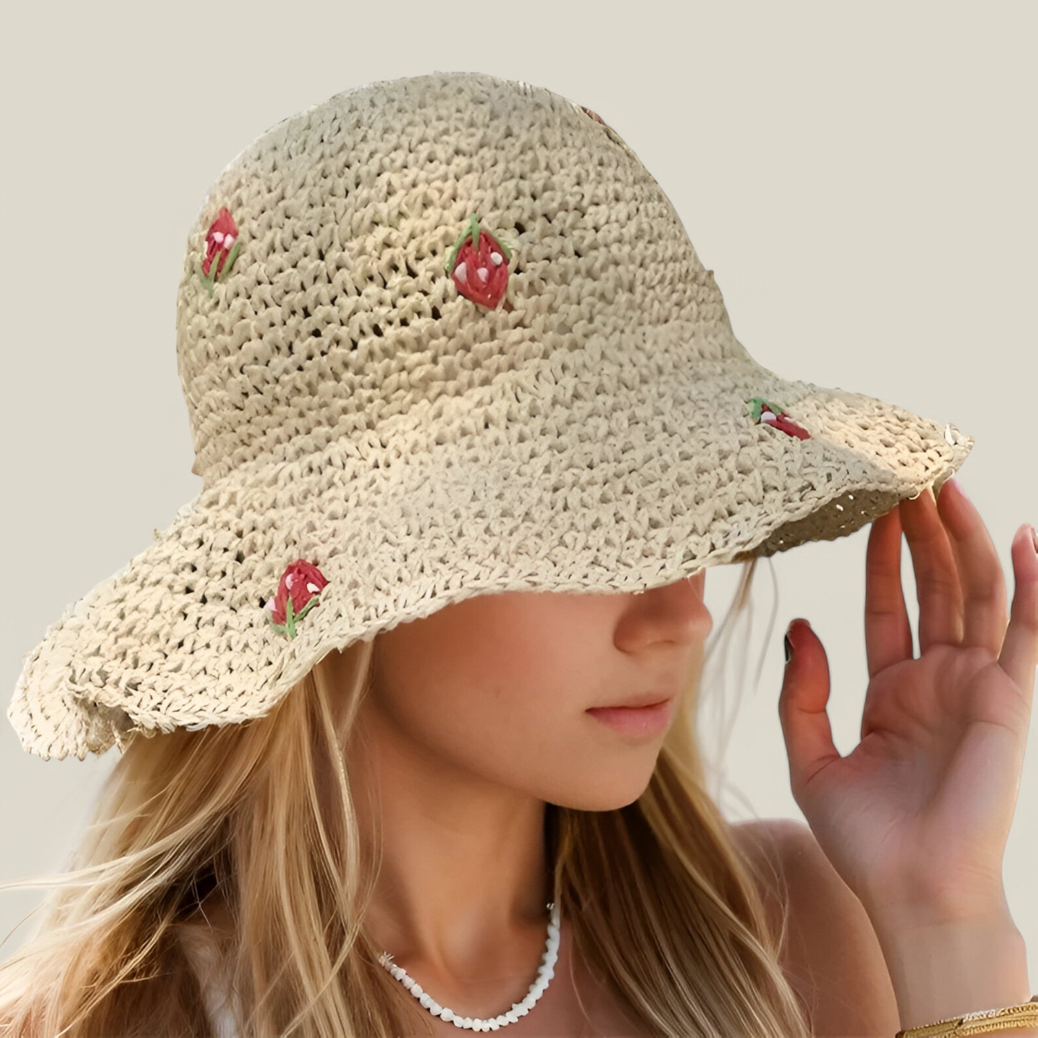 Kira | Chapeau de soleil en fraise