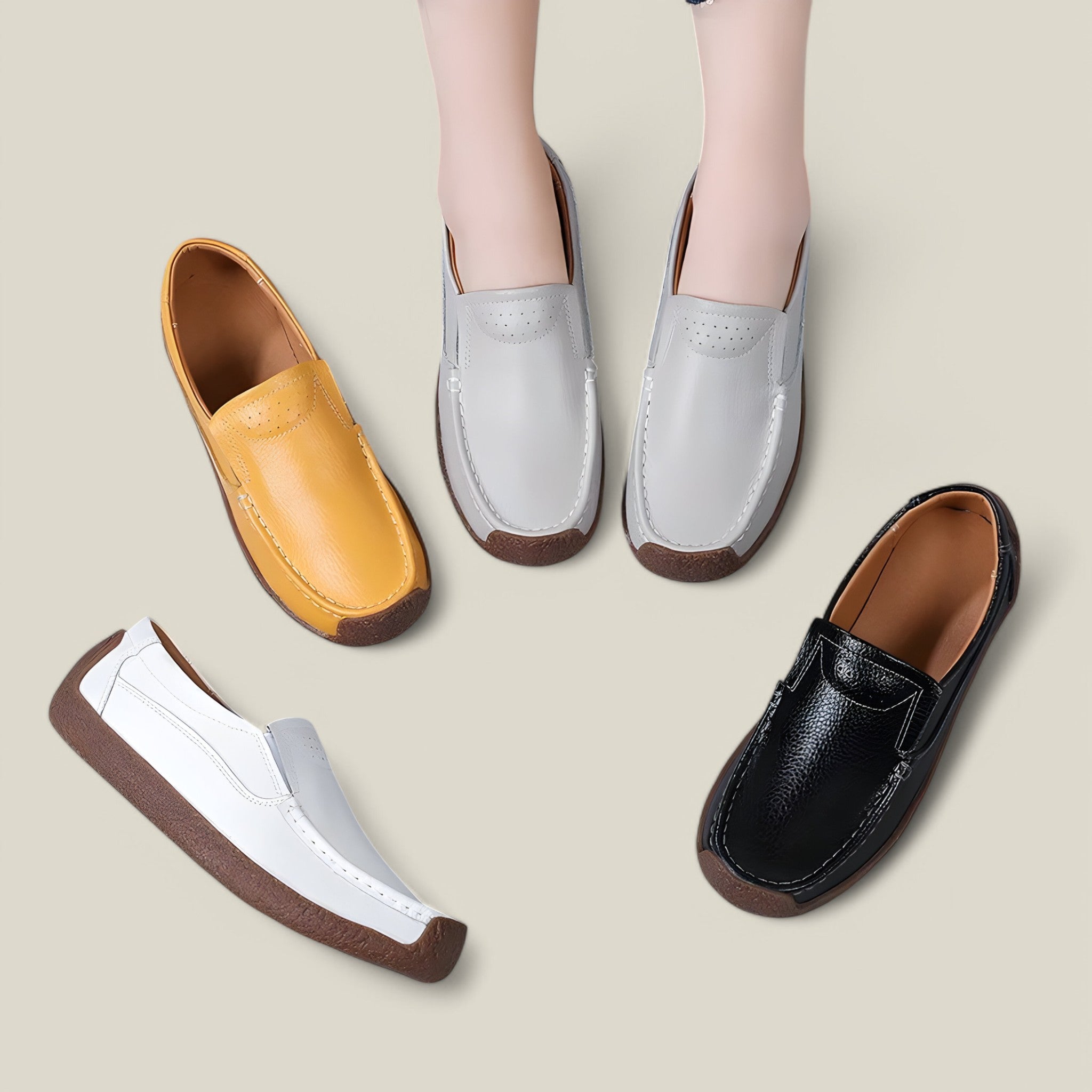 Alina | Mocassins en Cuir Véritable