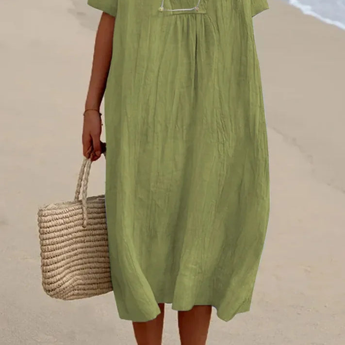 -Silvana™ | Relaxed Textured Maxi Dress-
