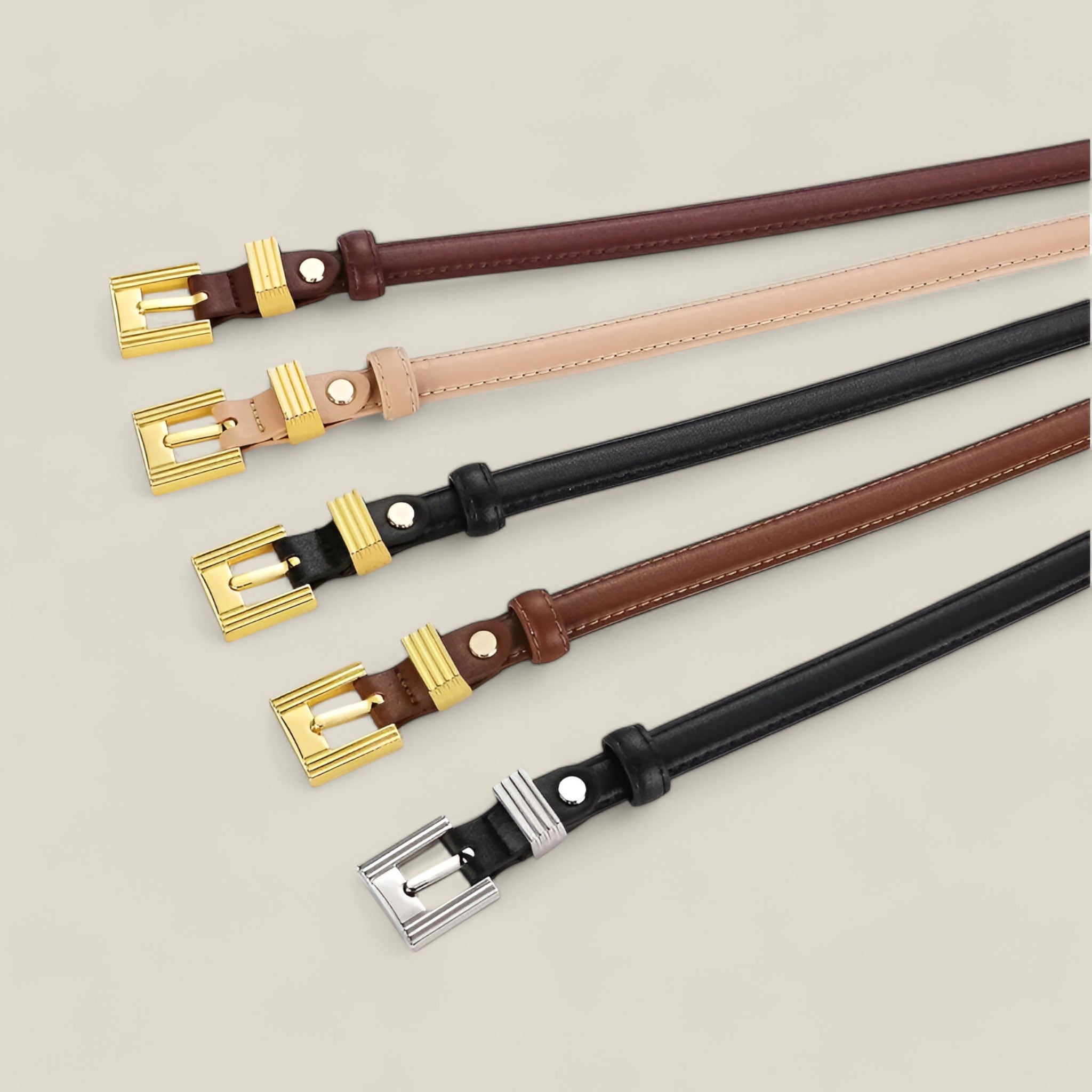 Clea | Ceinture fine en cuir - Légère et confortable