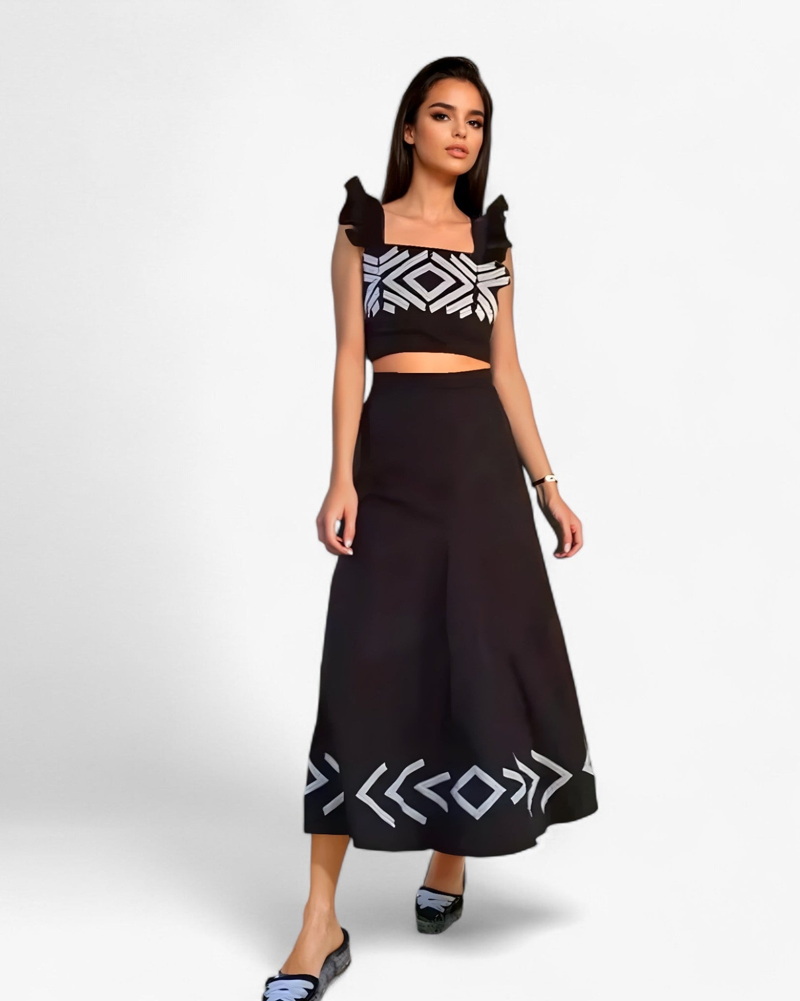 Crisha - Completo Nederdel og Top - Sort - women's fashion - {{ product_tags }