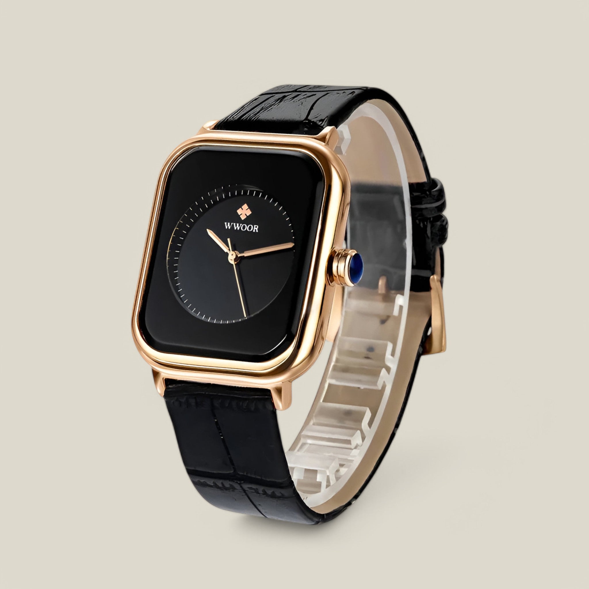 Collette | Montre carrée en cuir