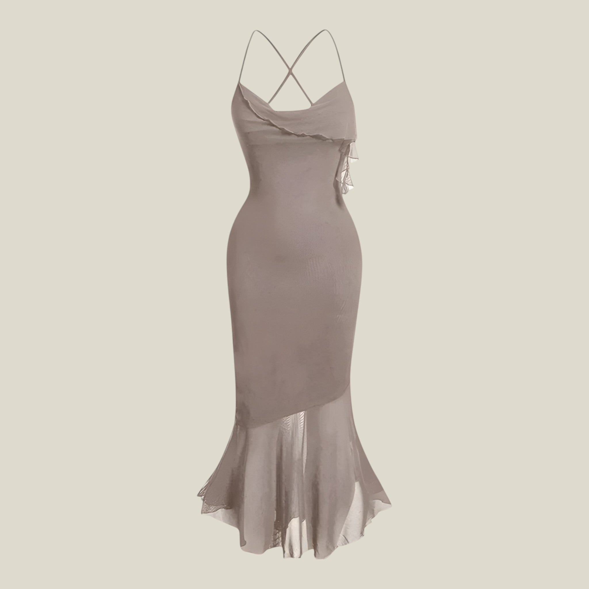 Aurélie | Robe drapée midi - Intemporelle et séduisante