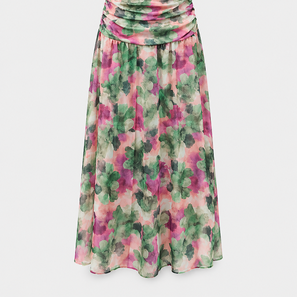 Elegant Long Dress with V-Neck