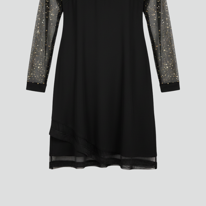 Glamorous Women's Sequin-Sleeve V-Neck Cocktail Dress