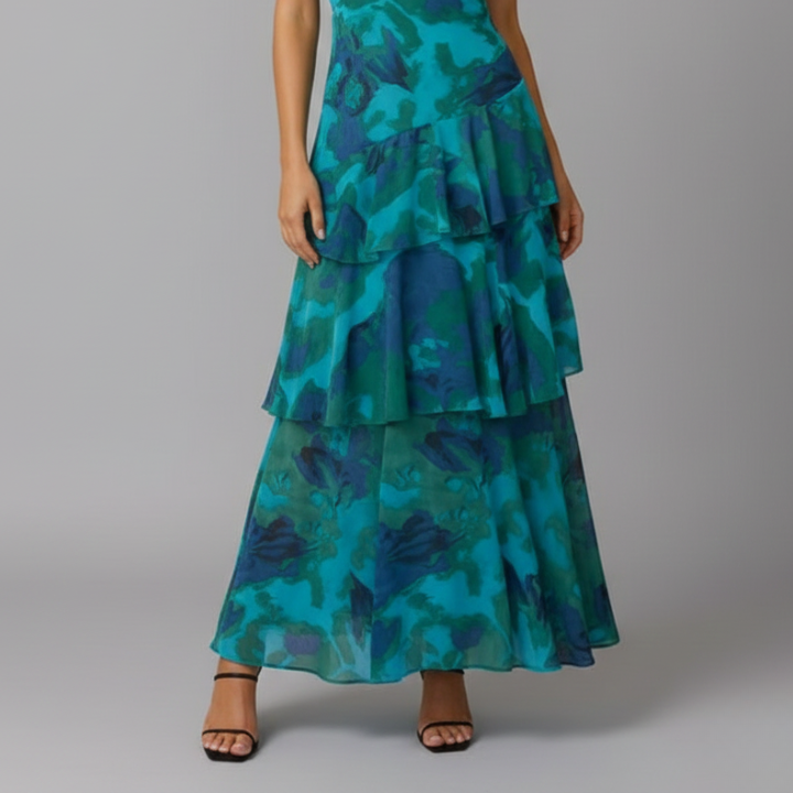Women's Sophie Women’s V-Neck Tiered Maxi Dress with Flowy Skirt