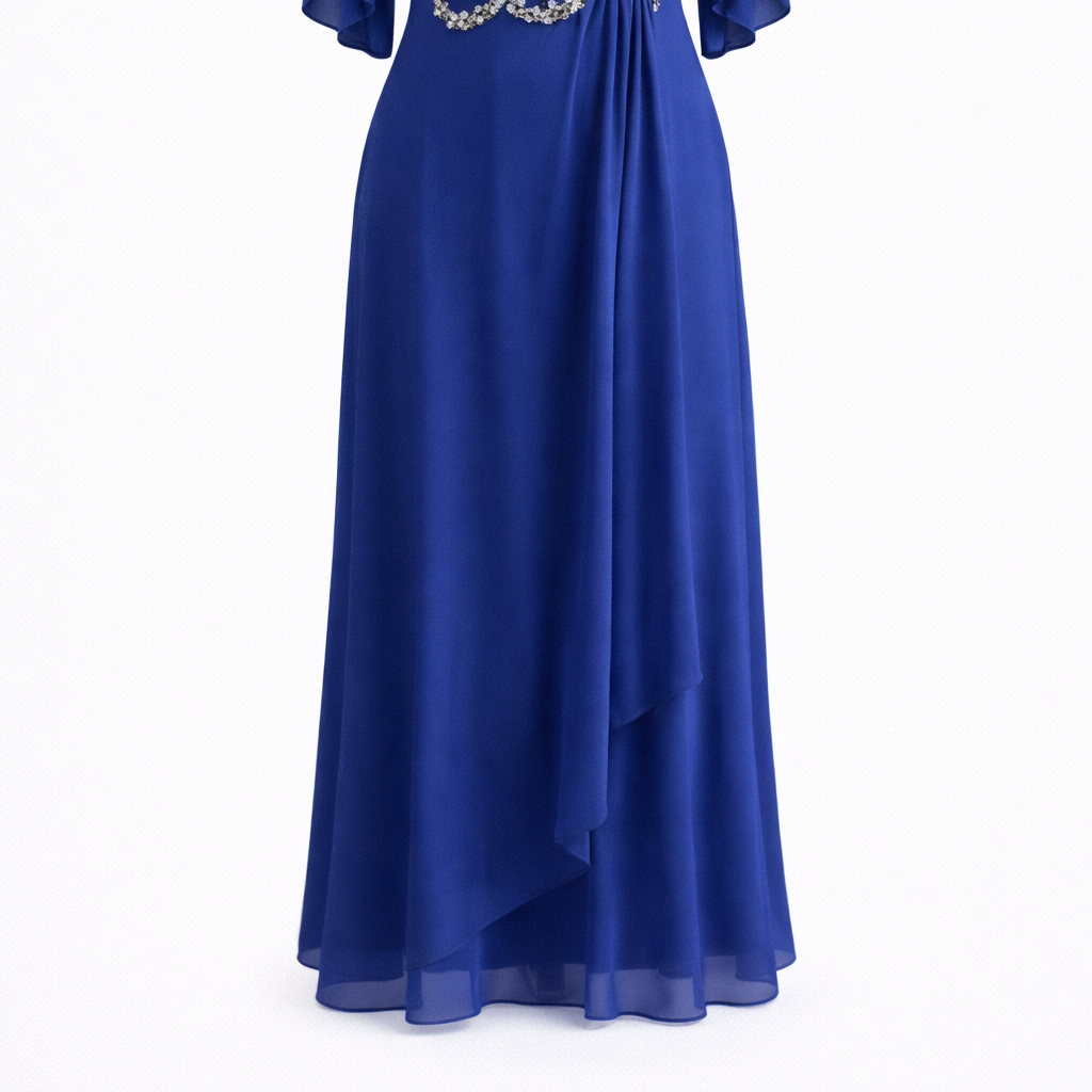 Women’s Long V-Neck Dress – Elegant Occasion Wear