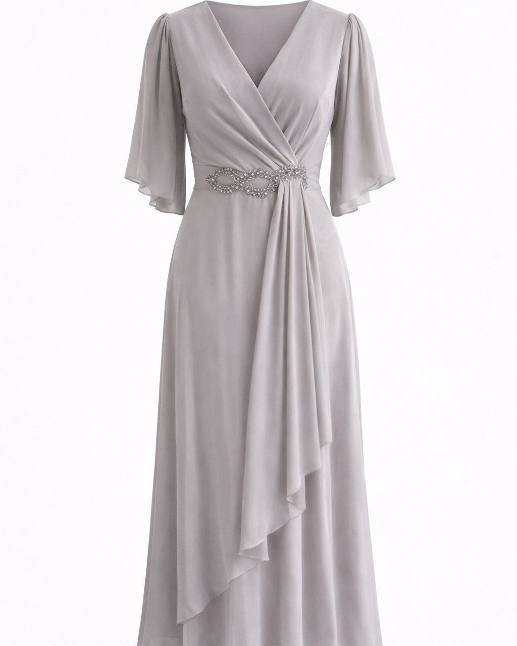 Women’s Long V-Neck Dress – Elegant Occasion Wear
