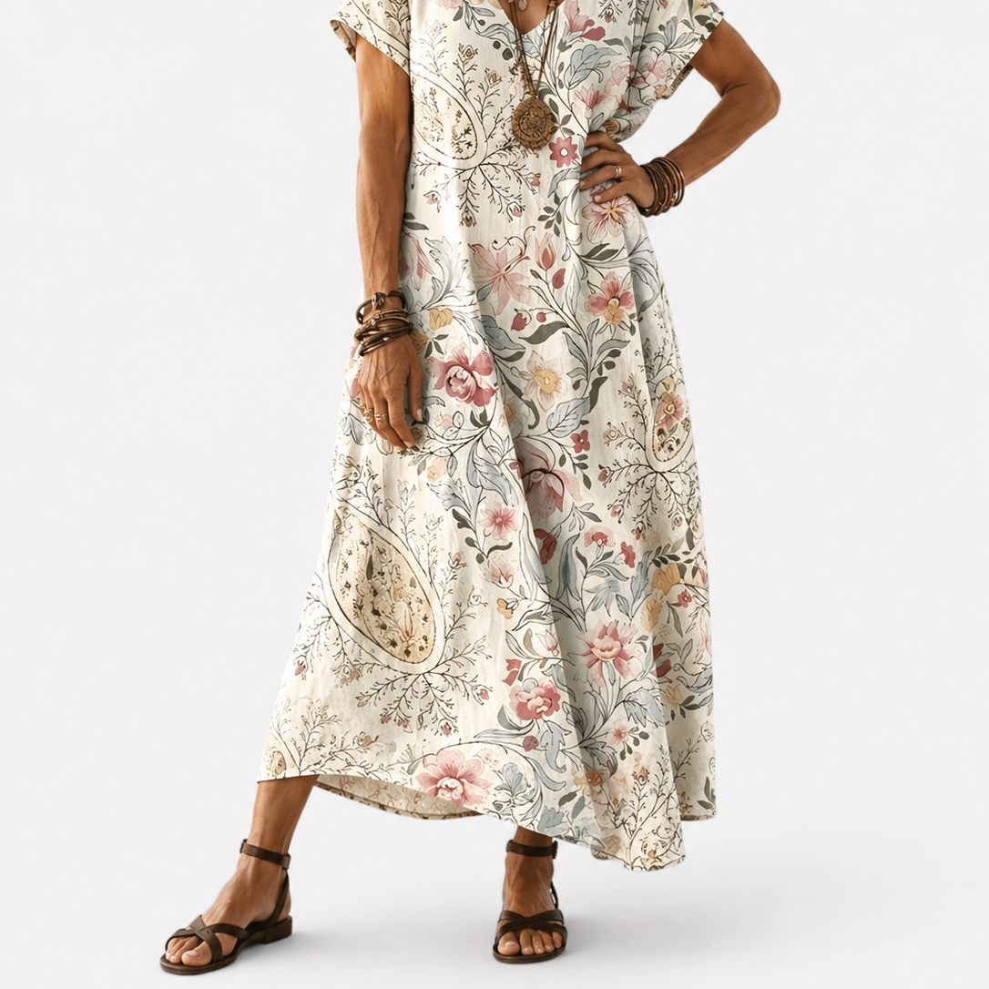 Women's Timeless Vintage Gradient Dress with Retro Ombre