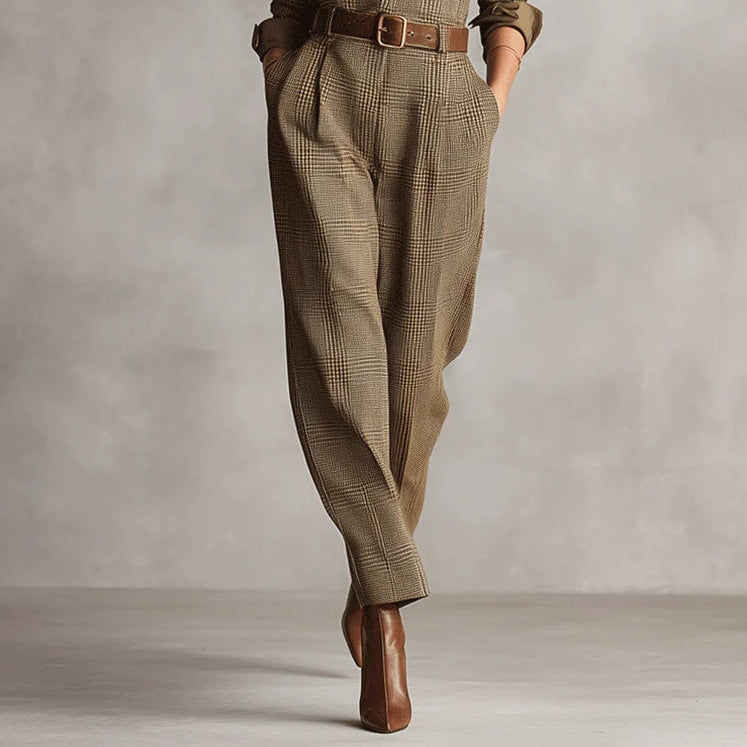 Corenne - Chic Plaid Jumpsuit for Effortless Elegance