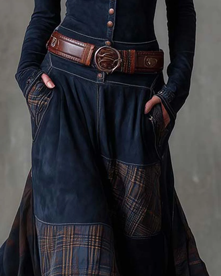 Azucena | Luxe Maxi Suede Dress with Belt