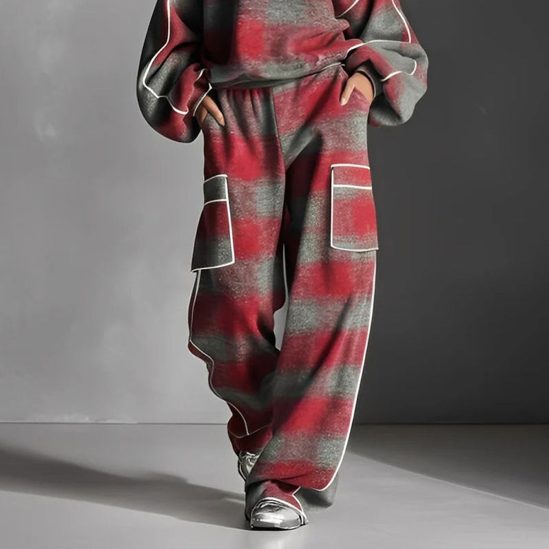 Women's Effortlessly Elegant Plaid Two-Piece Set