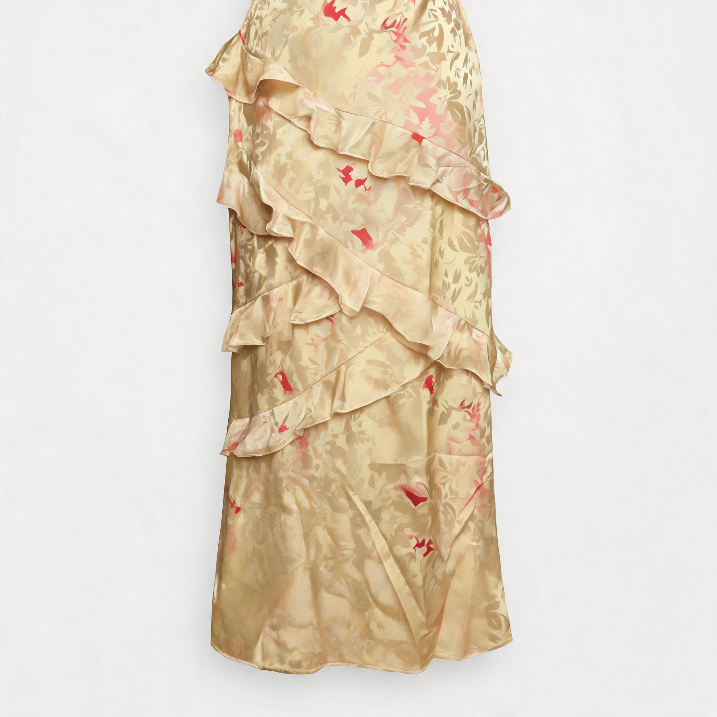 Luneth Floral V-Neck Backless Maxi Dress
