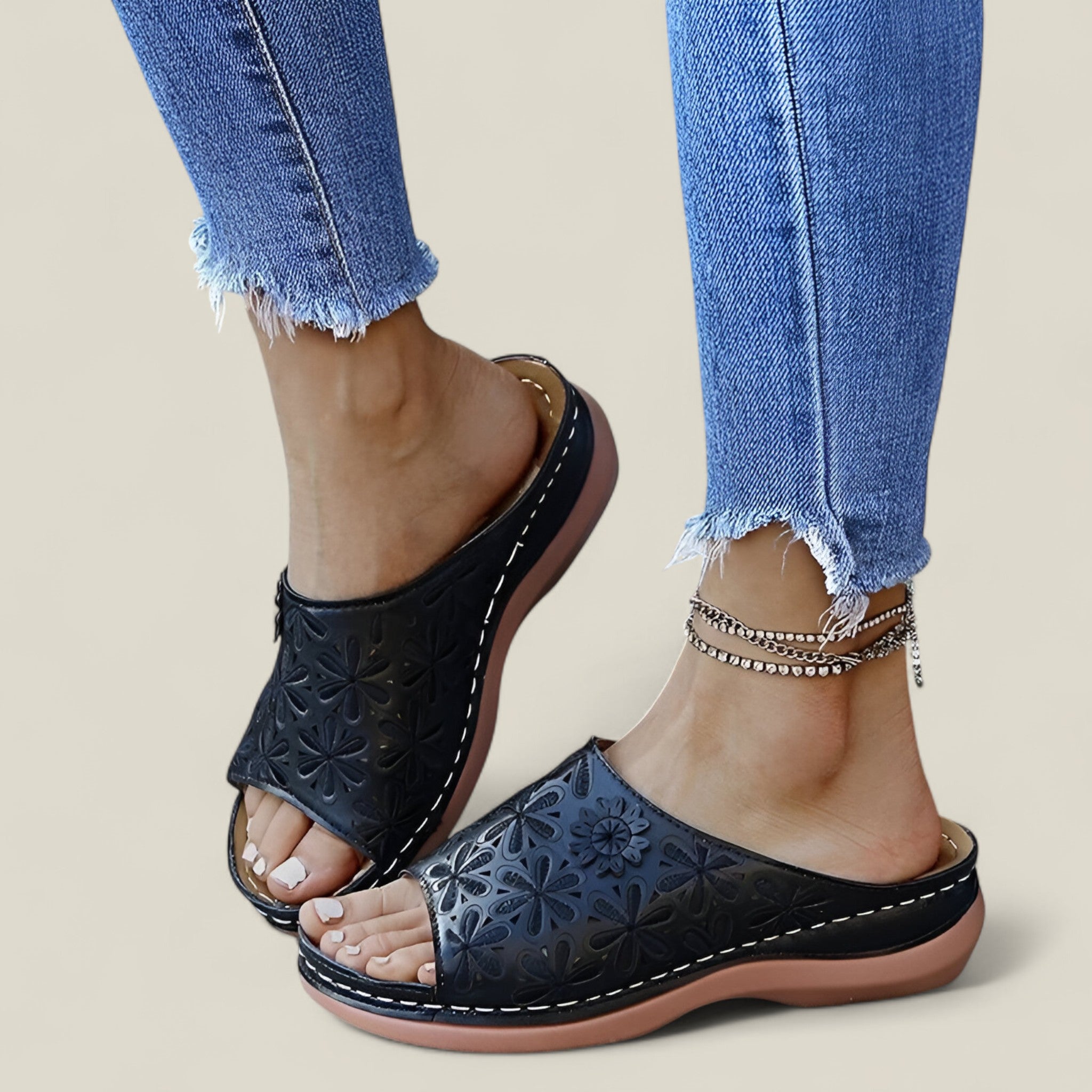 Ianne | Sandales fleuries – Élégantes et confortables