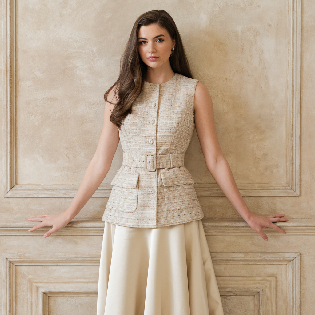 Camille | Haut polyvalent - Style automnal avec texture sophistiquée