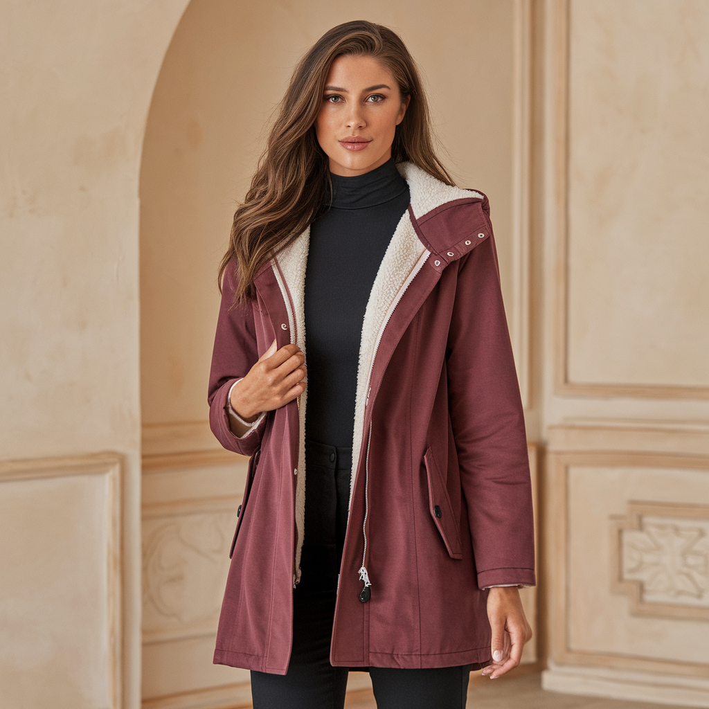 Freya | Veste d'hiver mi-longue - Mode et chaleur