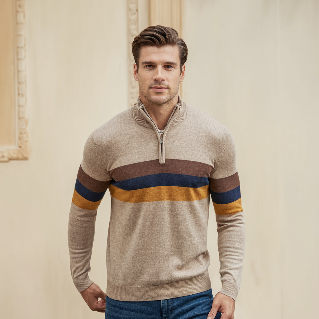 Maximilian | Pull en patchwork - Style décontracté pour l'hiver