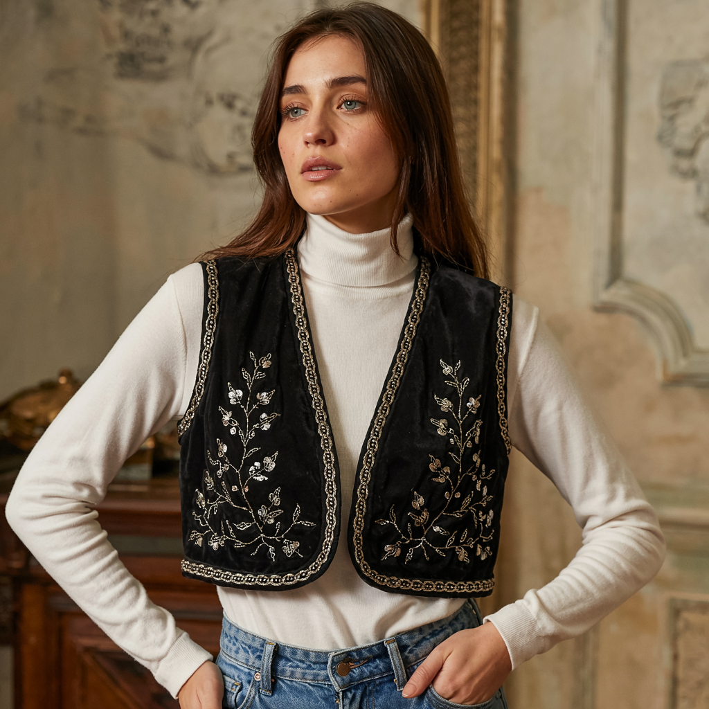 Astrid | Gilet brodé – Raffiné et élégant